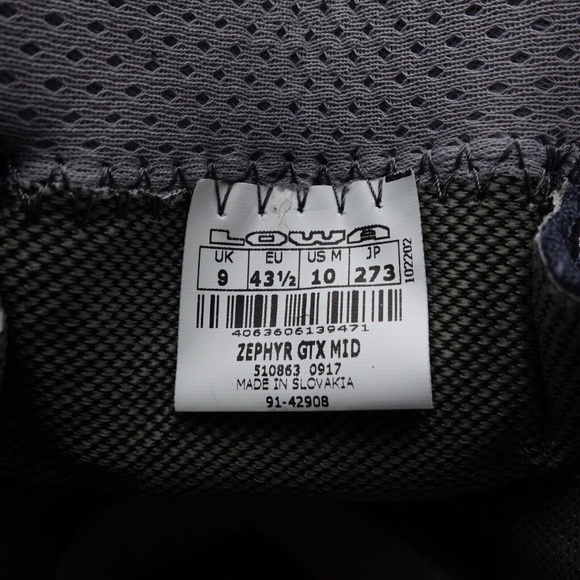 NEW Lowa Zephyr GTX Mid Gore-Tex Waterproof Boots Men's 510863-0917 Steel Blue - Picture 9 of 16